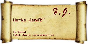 Herke Jenő névjegykártya