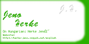 jeno herke business card